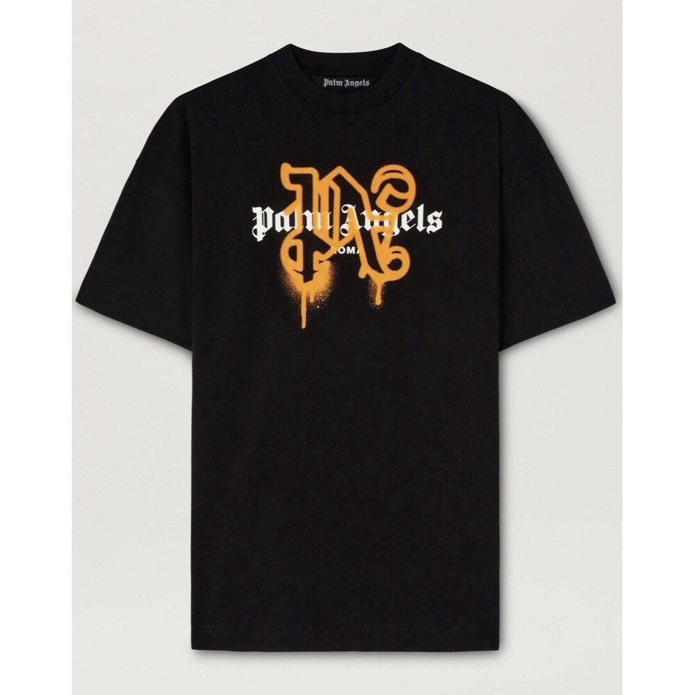NWT Palm Angels Roma Monogram  Spray Tee Tshirt Medium M Retail: $295